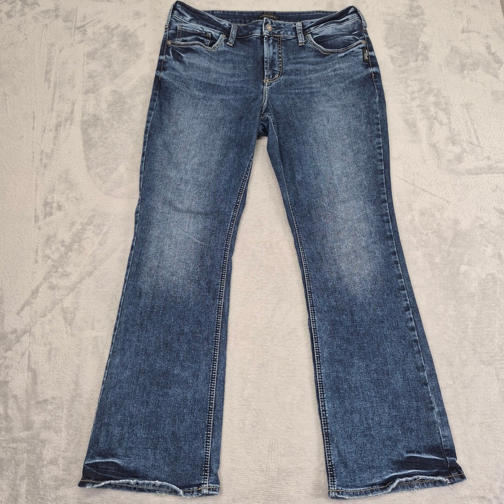 Silver Jeans 14 (36) Suki Slim Bootcut Jeans Women Medium Wash W93616EGX357 Plus